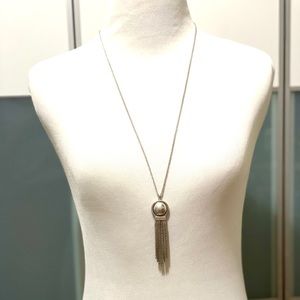 Lucky Brand Silver tone boho pendant necklace